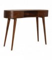 Artisan Furniture Solid Wood Chestnut Wave Writing Desk, 2 Drawers, 1 Shelf, Brown