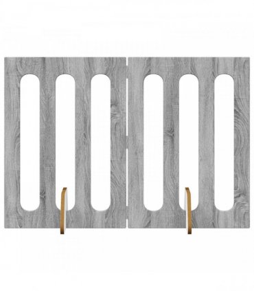 vidaXL Folding Pet Fence 2 pcs Grey Sonoma 100.5 x 38 x 70 cm