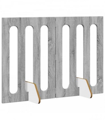 vidaXL Folding Pet Fence 2 pcs Grey Sonoma 100.5 x 38 x 70 cm