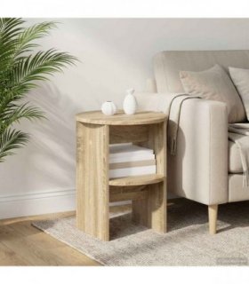 vidaXL Side Cabinet 2 pcs Sonoma Oak Ø40 x 50 cm Engineered Wood