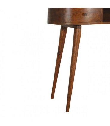 Artisan Furniture Solid Wood Chestnut Wave Writing Desk, 2 Drawers, 1 Shelf, Brown