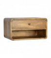 Artisan Furniture Solid Wood Floating Curve Open Slot Bedside, Brown