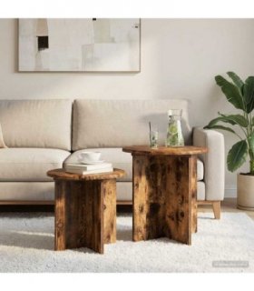vidaXL Side Table Set 2 pcs Smoked Oak Engineered Wood