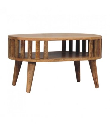 Artisan Furniture Solid Wood Mini Ariella Coffee Table, 1 Open Slot, Brown