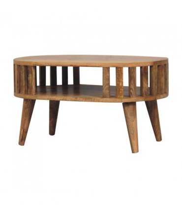Artisan Furniture Solid Wood Mini Ariella Coffee Table, 1 Open Slot, Brown