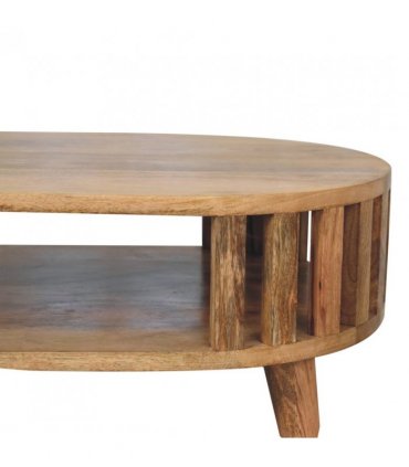 Artisan Furniture Solid Wood Mini Ariella Coffee Table, 1 Open Slot, Brown