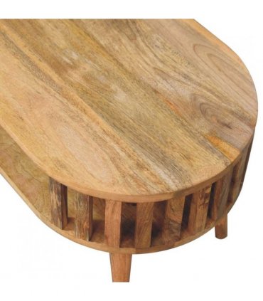 Artisan Furniture Solid Wood Mini Ariella Coffee Table, 1 Open Slot, Brown