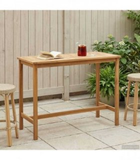 vidaXL Bar Table Natural 150 x 75 x 105 cm Solid Teak Wood