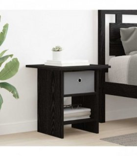 vidaXL Bedside Table Black Oak 41 x 40 x 45 cm Engineered Wood