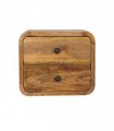 Artisan Furniture Solid Wood Mini Curve Oak-ish Floating Bedside, Beige, 2 Drawers