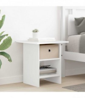 vidaXL Bedside Table with Drawer White 41 x 40 x 45 cm Engineered Wood
