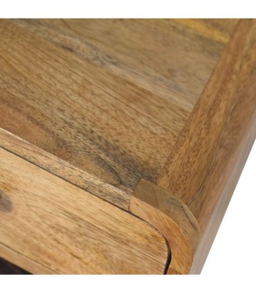 Artisan Furniture Solid Wood Mini Oak-ish Floating Open Bedside, 1 Drawer, 1 Shelf