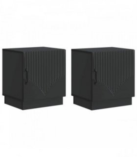 vidaXL Bedside Table 2 pcs Black 43 x 34.5 x 47 cm Engineered Wood