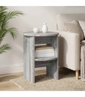 vidaXL Side Cabinet 2 pcs Grey Sonoma Ø40 x 50 cm Engineered Wood