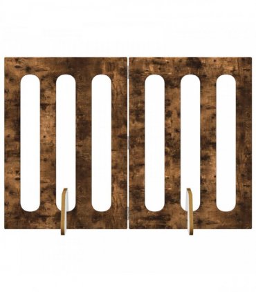 vidaXL Folding Pet Fence 2 pcs Smoked Oak 100.5 x 38 x 70 cm