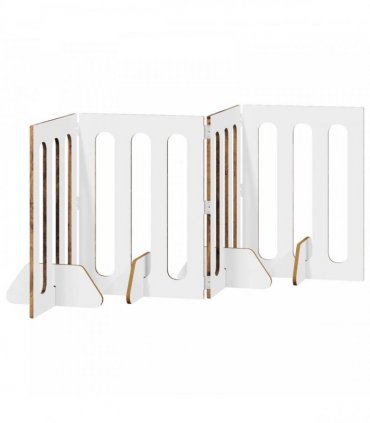 vidaXL Folding Pet Fence 4 pcs Oak Wood 201 x 38 x 70 cm