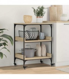 vidaXL Kitchen Trolley Sonoma Oak 60 x 41 x 80.5 cm Engineered Wood