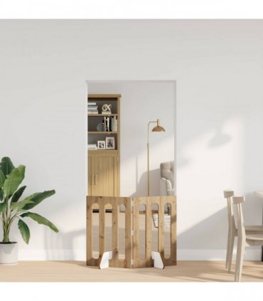 vidaXL Folding Pet Fence 2 pcs Artisan Oak 100.5 x 38 x 70 cm