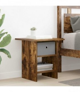 vidaXL Bedside Table Smoked Oak 41 x 40 x 45 cm Engineered Wood