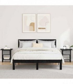 vidaXL Bedside Table 2 pcs Black Oak 41 x 40 x 45 cm Engineered Wood