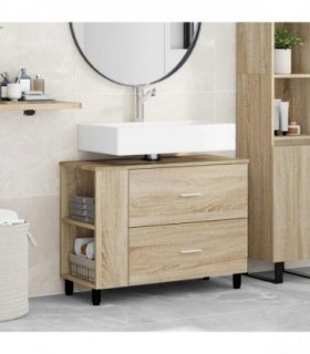 vidaXL Bathroom Vanity Unit Sonoma Oak 80 x 35 x 60 cm Engineered Wood