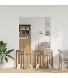 vidaXL Folding Pet Fence 4 pcs Artisan Oak 201 x 38 x 70 cm