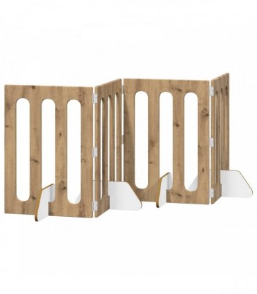 vidaXL Folding Pet Fence 4 pcs Artisan Oak 201 x 38 x 70 cm