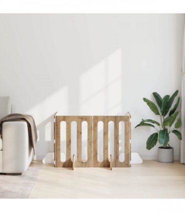 vidaXL Folding Pet Fence 4 pcs Artisan Oak 201 x 38 x 70 cm