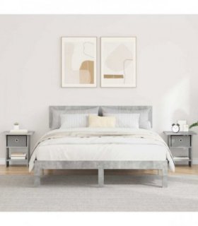vidaXL Bedside Table with Drawer 2 pcs Concrete Grey 41 x 40 x 45 cm