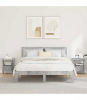 vidaXL Bedside Table with Drawer 2 pcs Concrete Grey 41 x 40 x 45 cm
