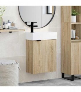 vidaXL Bathroom Vanity Unit with Tap Sonoma Oak 45.5 x 22.5 x 84 cm