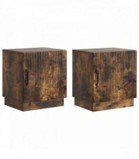 vidaXL Bedside Table 2 pcs Smoked Oak 43 x 34.5 x 47 cm