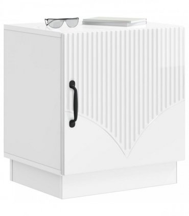 vidaXL Bedside Table High Gloss White 43 x 34.5 x 47 cm