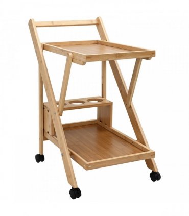 vidaXL Kitchen Trolley with Wheels Light Brown 65 x 40.5 x 76.5 cm