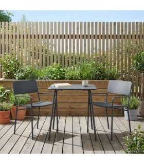 vidaXL Garden Chairs 2 pcs Anthracite 51 x 55 x 81 cm Steel