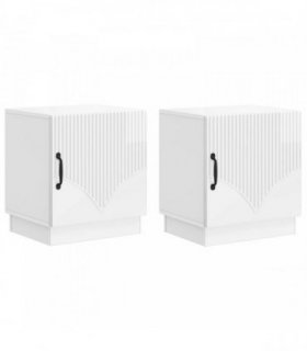 vidaXL Bedside Table 2 pcs High Gloss White 43 x 34.5 x 47 cm