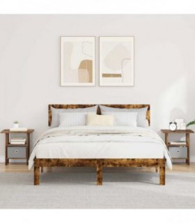 vidaXL Bedside Table 2 pcs Smoked Oak 41 x 40 x 45 cm Engineered Wood