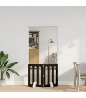 vidaXL Folding Pet Fence 2 pcs Black Oak 100.5 x 38 x 70 cm