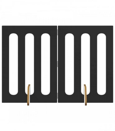 vidaXL Folding Pet Fence 2 pcs Black Oak 100.5 x 38 x 70 cm