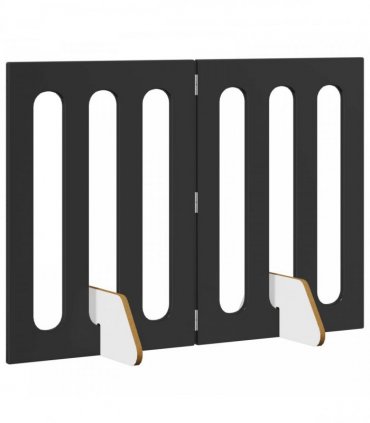 vidaXL Folding Pet Fence 2 pcs Black Oak 100.5 x 38 x 70 cm