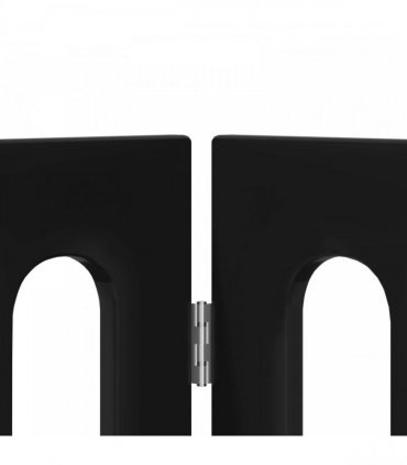 vidaXL Folding Pet Fence 2 pcs Black Oak 100.5 x 38 x 70 cm