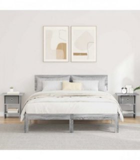 vidaXL Bedside Table 2 pcs Grey Sonoma 41 x 40 x 45 cm Engineered Wood