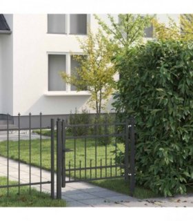 vidaXL Fence Gate HORST 100 x 75 cm Metal Black Lockable