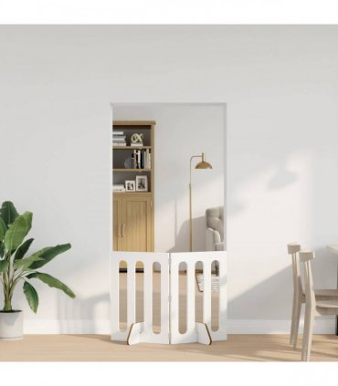 vidaXL Folding Pet Fence 2 pcs High Gloss White 100.5 x 38 x 70 cm
