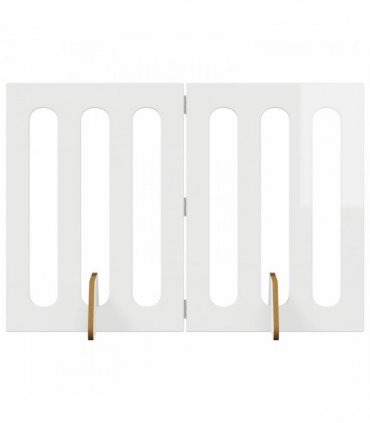 vidaXL Folding Pet Fence 2 pcs High Gloss White 100.5 x 38 x 70 cm