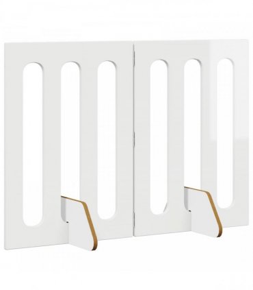 vidaXL Folding Pet Fence 2 pcs High Gloss White 100.5 x 38 x 70 cm