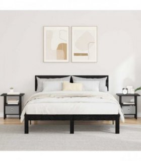 vidaXL Bedside Table 2 pcs Black Oak 41 x 40 x 45 cm Engineered Wood