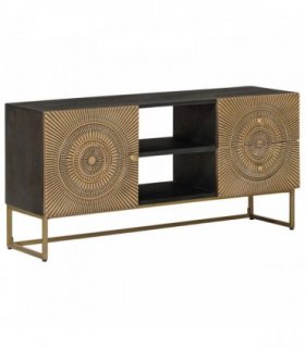 vidaXL TV Cabinet with Drawer with Shelf Brass 105 x 30 x 50 cm