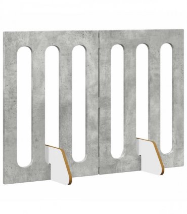 vidaXL Folding Pet Fence 2 pcs Concrete Grey 100.5 x 38 x 70 cm