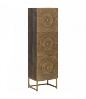 vidaXL Highboard Brass 35 x 30 x 120 cm